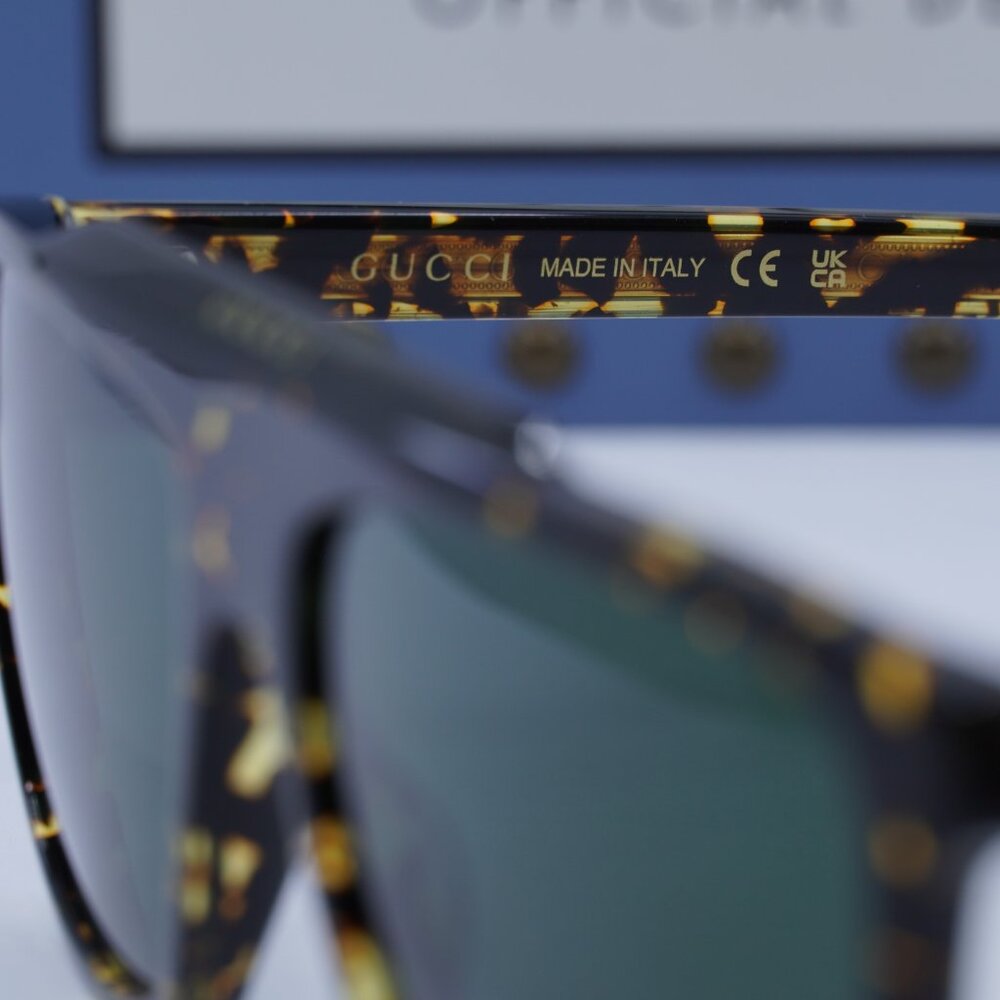 Gucci GG1039S 002 Square Sunglasses - Havana\Green - Picture 9 of 11